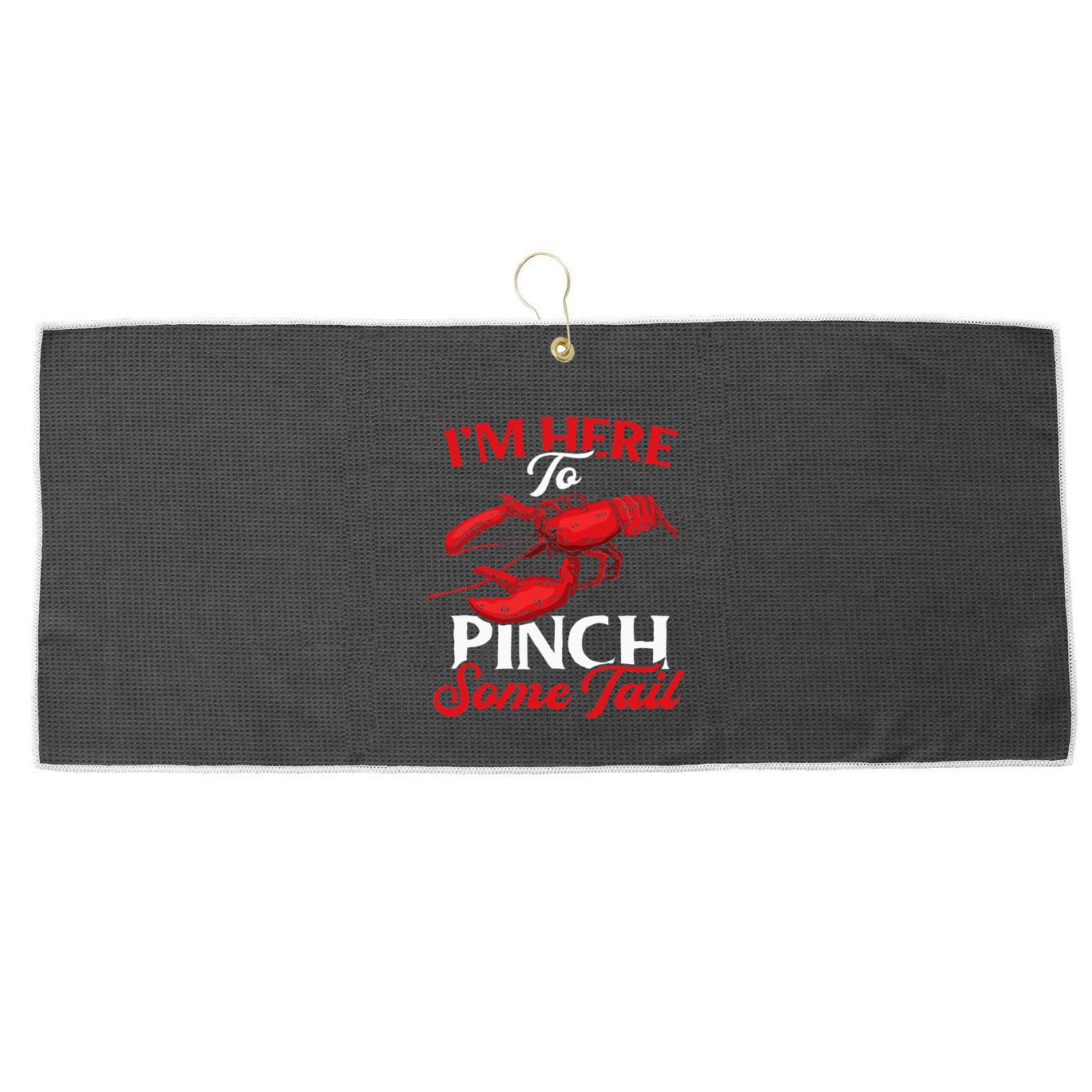 Crawfish Boil Party Pinching Fun Crayfish Tail Pincher Large Microfiber Waffle Golf Towel