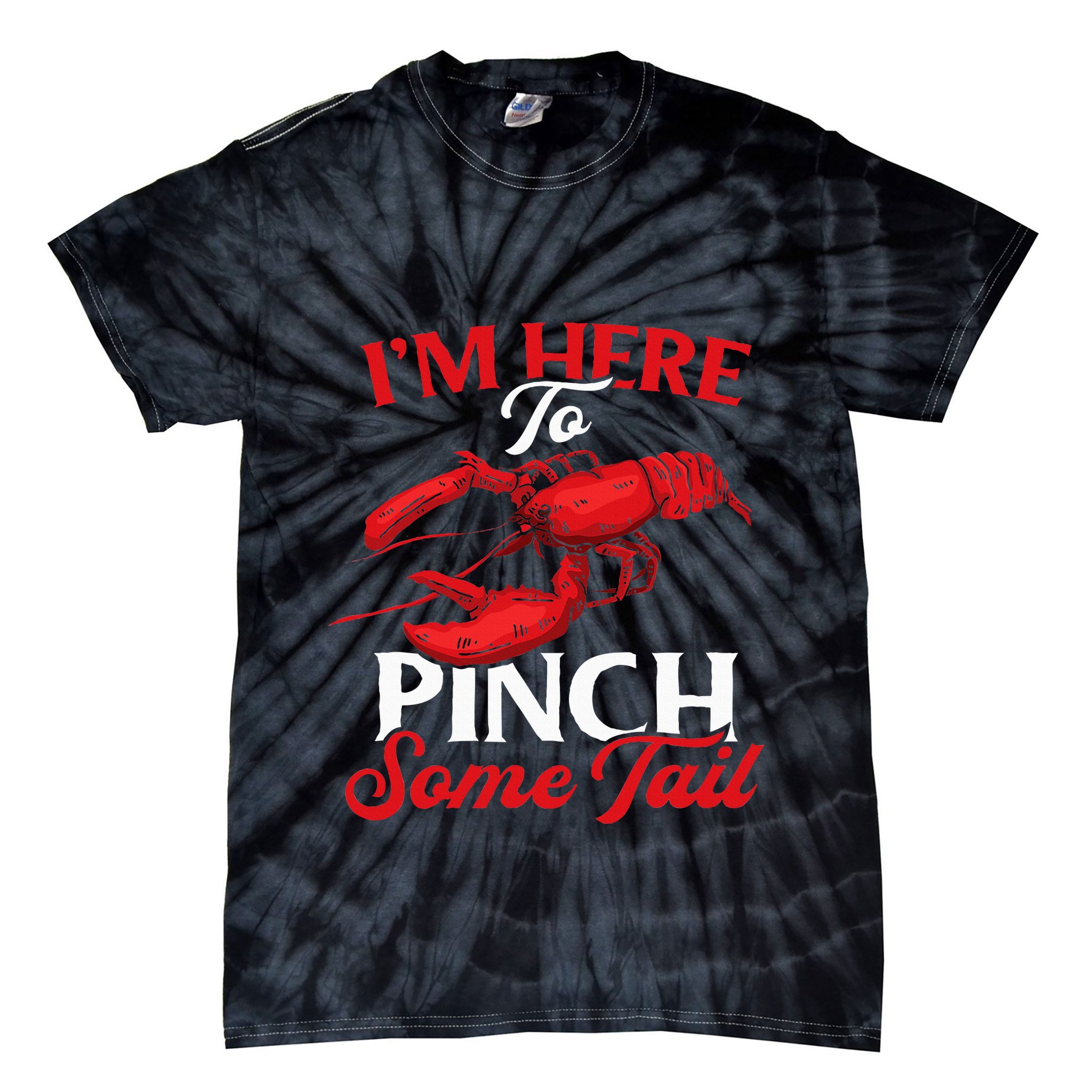 Crawfish Boil Party Pinching Fun Crayfish Tail Pincher Tie-Dye T-Shirt
