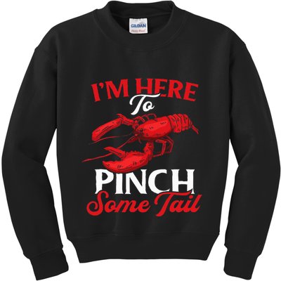 Crawfish Boil Party Pinching Fun Crayfish Tail Pincher Kids Sweatshirt