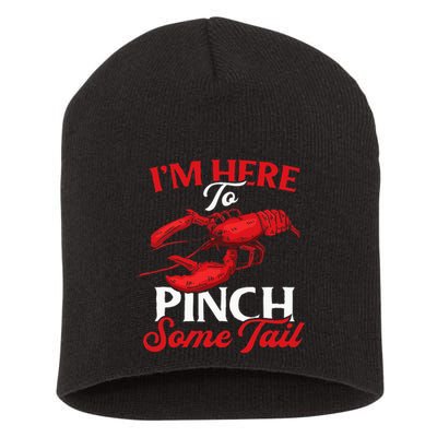 Crawfish Boil Party Pinching Fun Crayfish Tail Pincher Short Acrylic Beanie