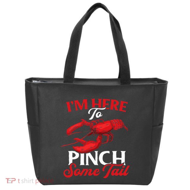 Crawfish Boil Party Pinching Fun Crayfish Tail Pincher Zip Tote Bag