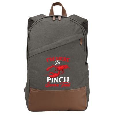 Crawfish Boil Party Pinching Fun Crayfish Tail Pincher Cotton Canvas Backpack