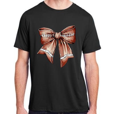 Coquette Bow Pumpkin American Football Thanksgiving Autumn Adult ChromaSoft Performance T-Shirt