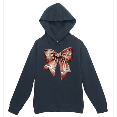 Coquette Bow Pumpkin American Football Thanksgiving Autumn Urban Pullover Hoodie