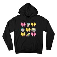 Coquette Bow Pencil Teacher Student First Day Hoodie