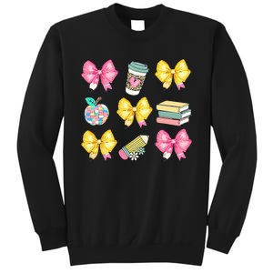 Coquette Bow Pencil Teacher Student First Day Sweatshirt