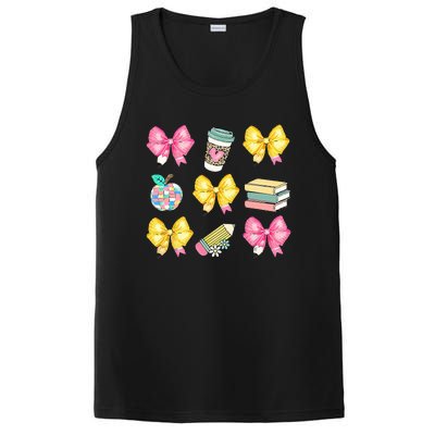 Coquette Bow Pencil Teacher Student First Day PosiCharge Competitor Tank