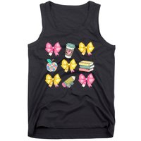 Coquette Bow Pencil Teacher Student First Day Tank Top