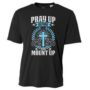 Christian Biker Pray Up Before You Mount Up Faith Cooling Performance Crew T-Shirt