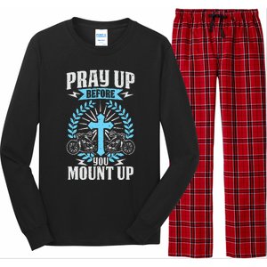 Christian Biker Pray Up Before You Mount Up Faith Long Sleeve Pajama Set