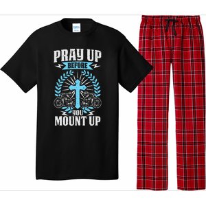 Christian Biker Pray Up Before You Mount Up Faith Pajama Set