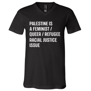 Cory Booker Palestine Is A Feminist Queer Refugee Racial Justice Issue V-Neck T-Shirt