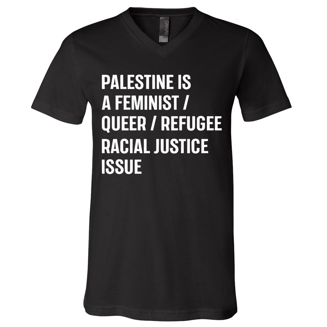 Cory Booker Palestine Is A Feminist Queer Refugee Racial Justice Issue V-Neck T-Shirt