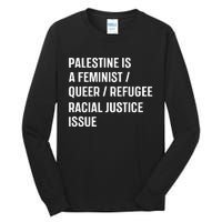 Cory Booker Palestine Is A Feminist Queer Refugee Racial Justice Issue Tall Long Sleeve T-Shirt