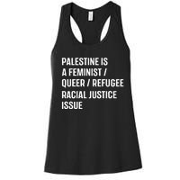 Cory Booker Palestine Is A Feminist Queer Refugee Racial Justice Issue Women's Racerback Tank