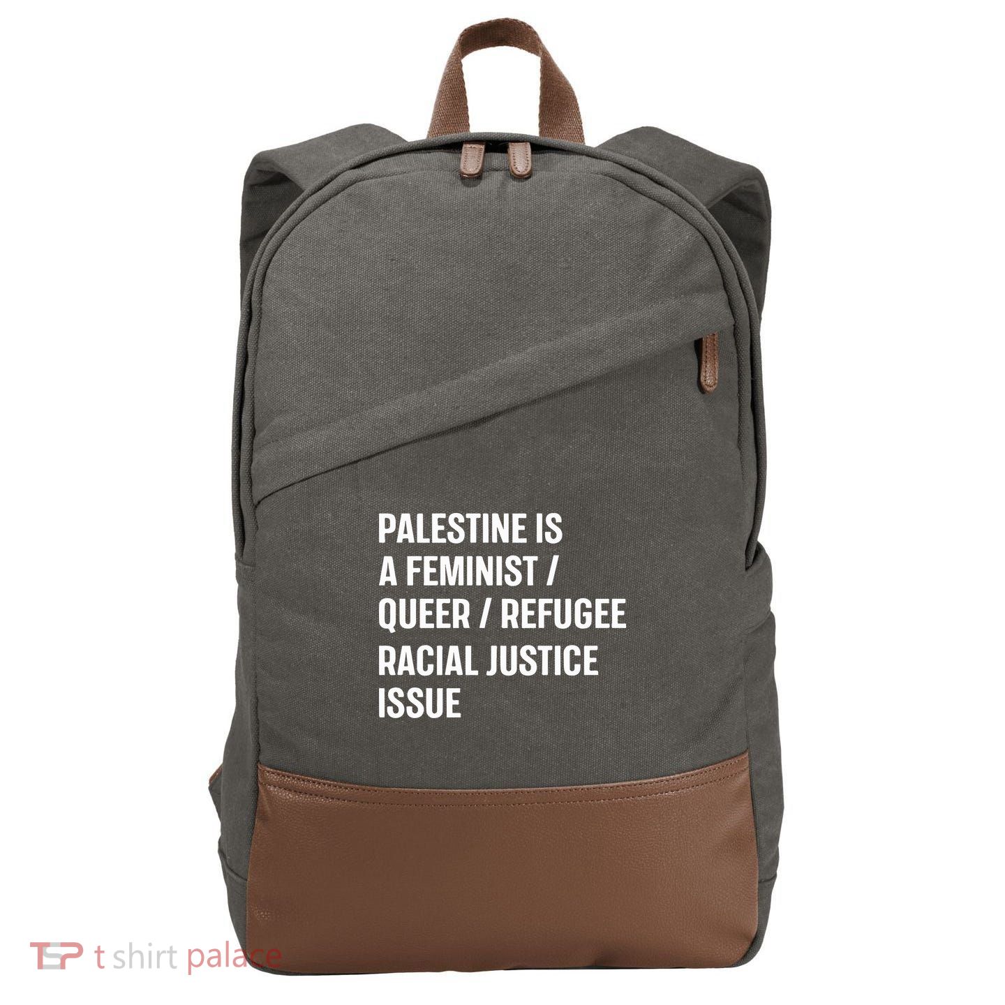 Cory Booker Palestine Is A Feminist Queer Refugee Racial Justice Issue Cotton Canvas Backpack