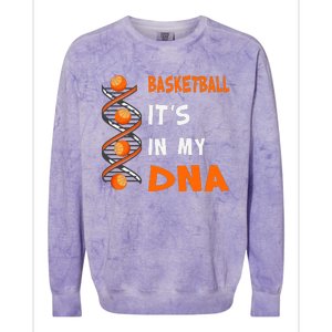 Cute Basketball Playing Basketball Is In My Dna Basketball Lover Colorblast Crewneck Sweatshirt