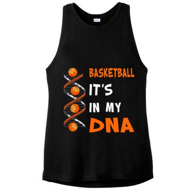 Cute Basketball Playing Basketball Is In My Dna Basketball Lover Ladies PosiCharge Tri-Blend Wicking Tank