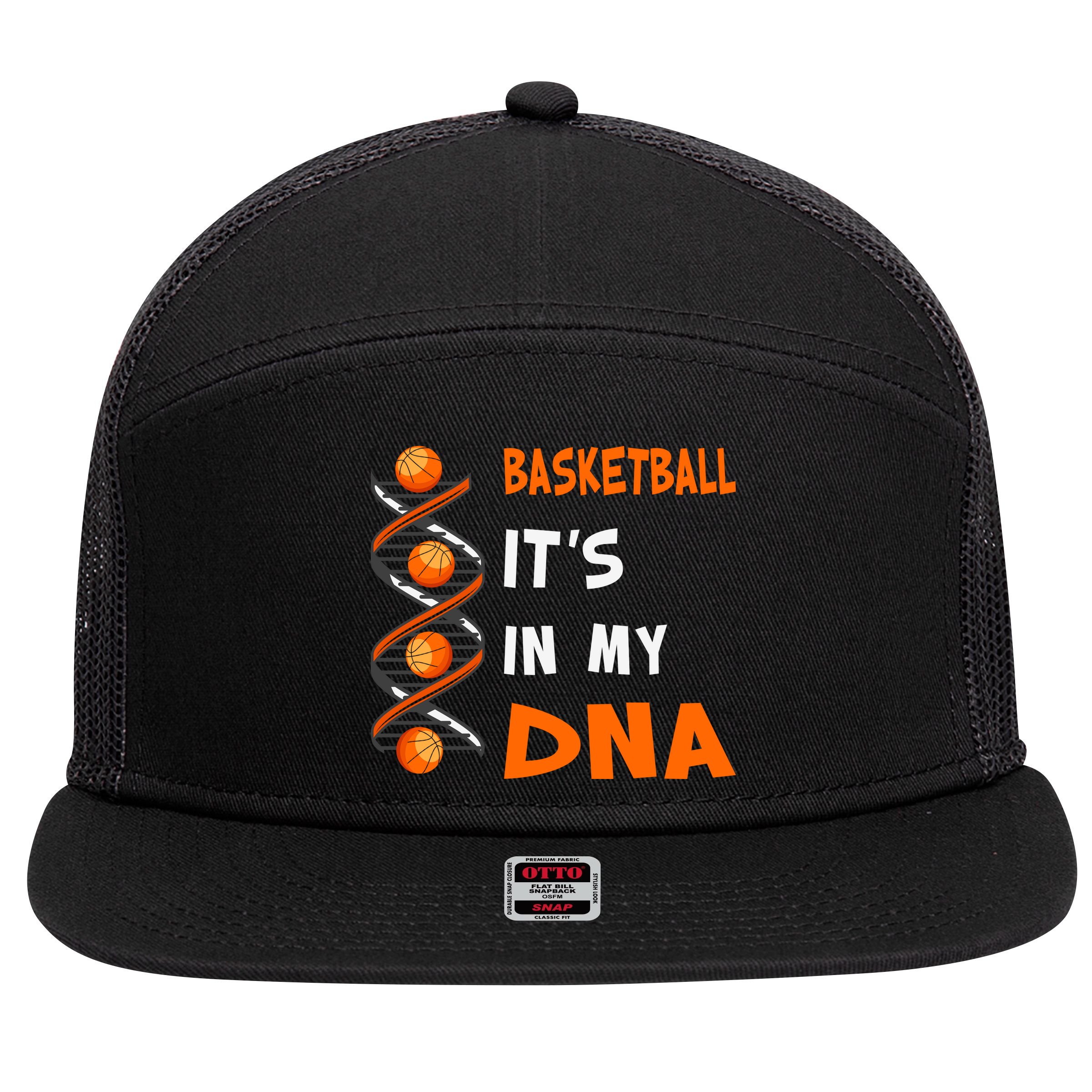 Cute Basketball Playing Basketball Is In My Dna Basketball Lover 7 Panel Mesh Trucker Snapback Hat