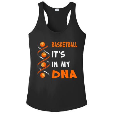 Cute Basketball Playing Basketball Is In My Dna Basketball Lover Ladies PosiCharge Competitor Racerback Tank