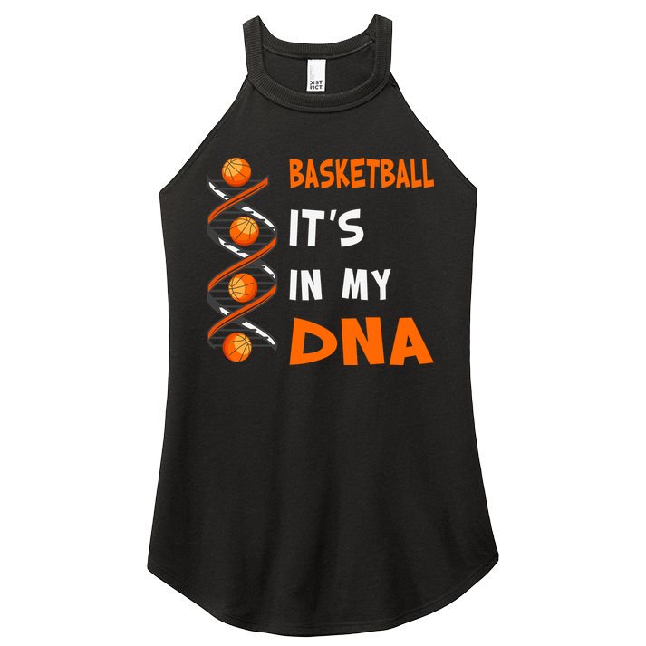 Cute Basketball Playing Basketball Is In My Dna Basketball Lover Women's Perfect Tri Rocker Tank