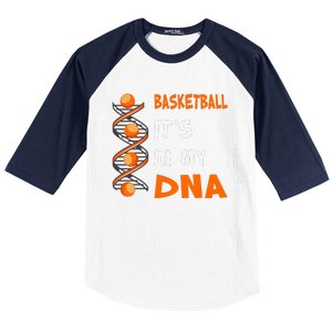 Cute Basketball Playing Basketball Is In My Dna Basketball Lover Baseball Sleeve Shirt