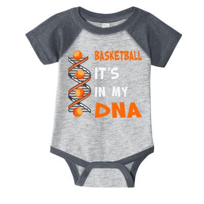Cute Basketball Playing Basketball Is In My Dna Basketball Lover Infant Baby Jersey Bodysuit