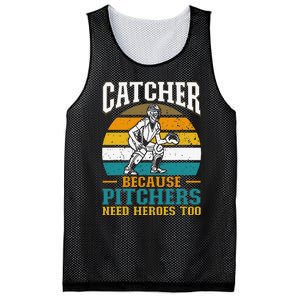 Catcher Because Pitchers Need Heroes Too Baseball Player Mesh Reversible Basketball Jersey Tank