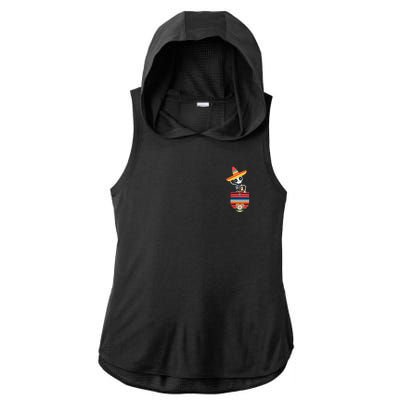 Calaca Blanket Pocket Serape Mexican Gift Cinco De Mayo Ladies PosiCharge Tri-Blend Wicking Draft Hoodie Tank