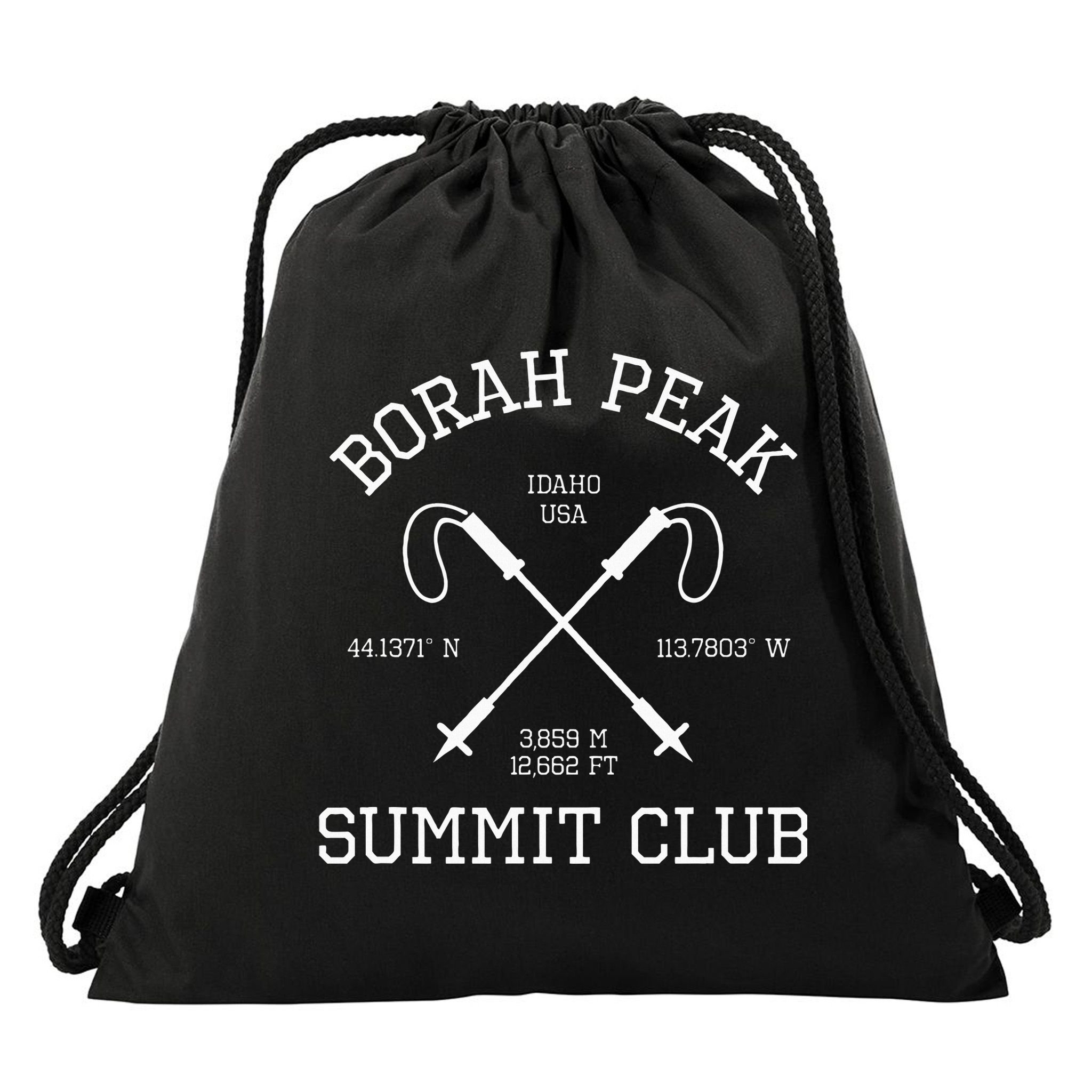 Climbed Borah Peak Summit Club Hike Idaho Usa Hiking Drawstring Bag