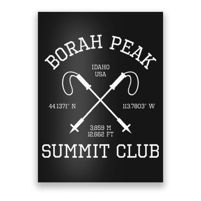Climbed Borah Peak Summit Club Hike Idaho Usa Hiking Poster