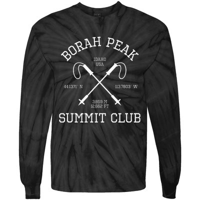 Climbed Borah Peak Summit Club Hike Idaho Usa Hiking Tie-Dye Long Sleeve Shirt