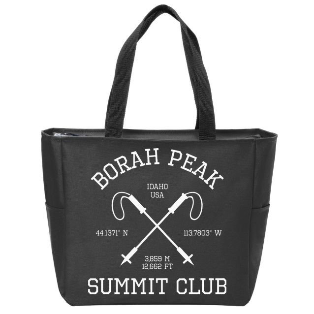 Climbed Borah Peak Summit Club Hike Idaho Usa Hiking Zip Tote Bag