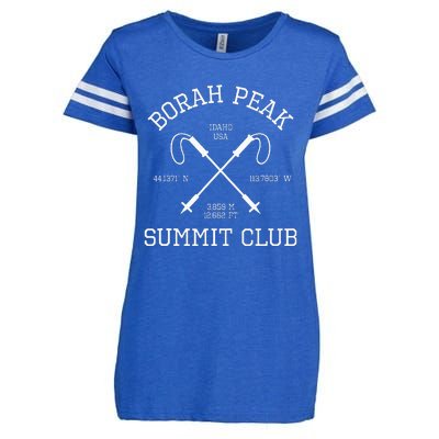 Climbed Borah Peak Summit Club Hike Idaho Usa Hiking Enza Ladies Jersey Football T-Shirt