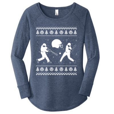 Christmas Baseball Players Ugly Christmas Sports Lover Gift Women's Perfect Tri Tunic Long Sleeve Shirt