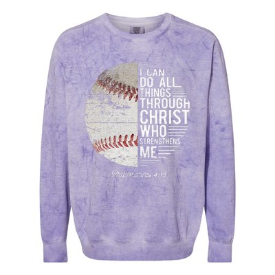 Christian Baseball Philippians Religious Gifts Colorblast Crewneck Sweatshirt