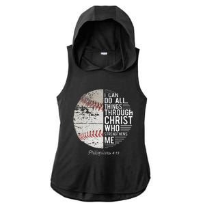 Christian Baseball Philippians Religious Gifts Ladies PosiCharge Tri-Blend Wicking Draft Hoodie Tank