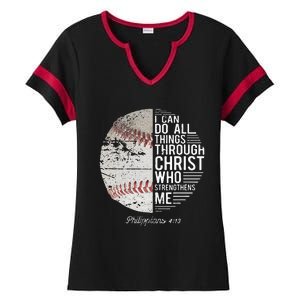 Christian Baseball Philippians Religious Gifts Ladies Halftime Notch Neck Tee