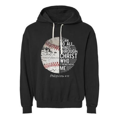 Christian Baseball Philippians Religious Gifts Garment-Dyed Fleece Hoodie