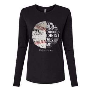 Christian Baseball Philippians Religious Gifts Womens Cotton Relaxed Long Sleeve T-Shirt