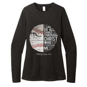 Christian Baseball Philippians Religious Gifts Womens CVC Long Sleeve Shirt