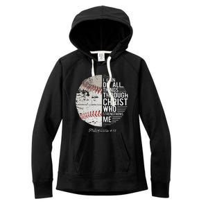 Christian Baseball Philippians Religious Gifts Women's Fleece Hoodie