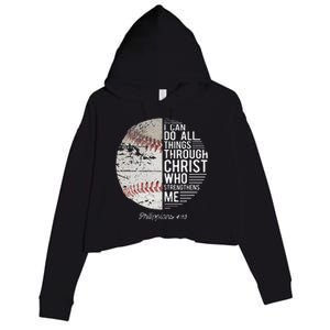 Christian Baseball Philippians Religious Gifts Crop Fleece Hoodie