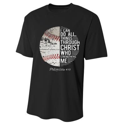 Christian Baseball Philippians Religious Gifts Performance Sprint T-Shirt