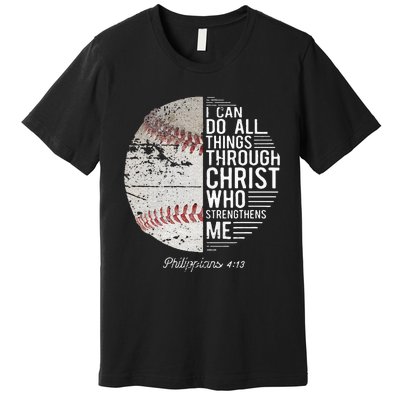 Christian Baseball Philippians Religious Gifts Premium T-Shirt