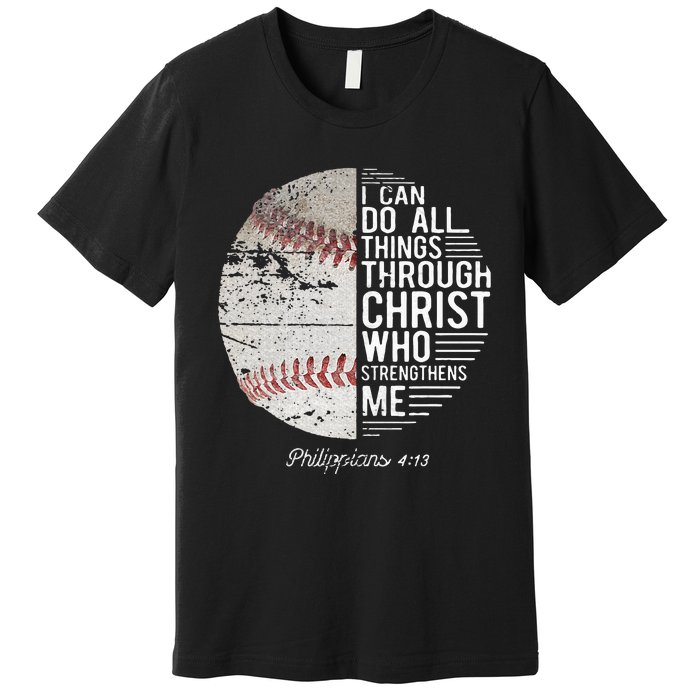 Christian Baseball Philippians Religious Gifts Premium T-Shirt