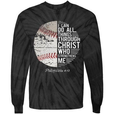 Christian Baseball Philippians Religious Gifts Tie-Dye Long Sleeve Shirt