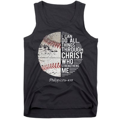 Christian Baseball Philippians Religious Gifts Tank Top