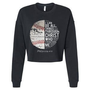 Christian Baseball Philippians Religious Gifts Cropped Pullover Crew