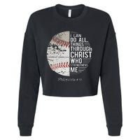 Christian Baseball Philippians Religious Gifts Cropped Pullover Crew